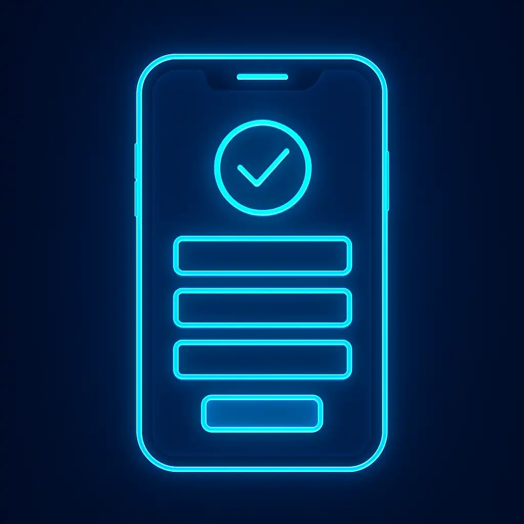 Ilustración de un jugador creando una cuenta en NeonStakes Casino desde un móvil